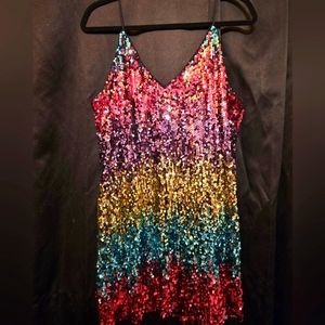 Multicolored sequined dress size L/XL